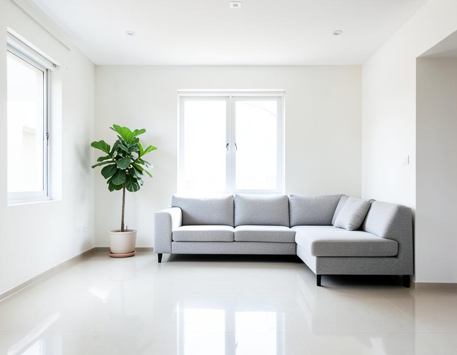 Freshly cleaned living room in a Sangareddy home